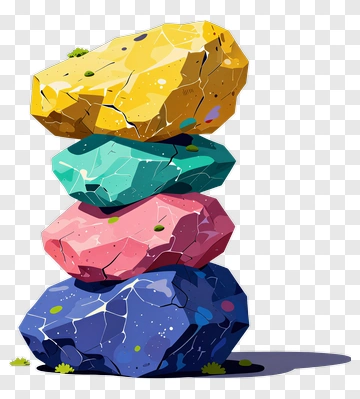 Colorful Stacked Rocks PNG