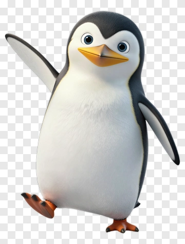 Cartoon Penguin Waving PNG