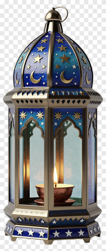 Decorative Lantern With Glass And Star Design PNG