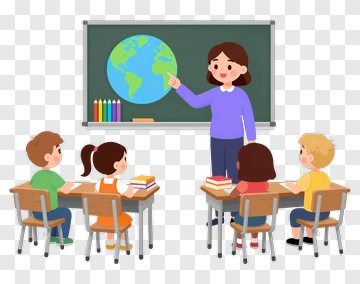 Teacher Presenting A Lesson To Students In A Classroom PNG