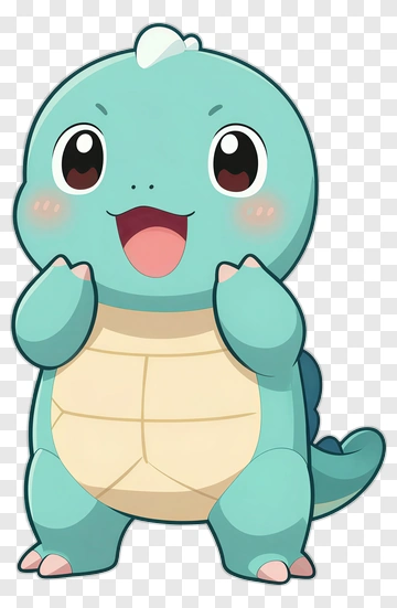 Cartoon Water-Type Pokémon Character PNG