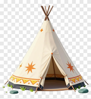 Teepee Tent With Decorative Elements PNG