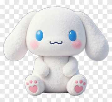 Cute 3D Bunny Plush Toy PNG