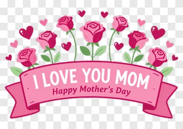 Happy Mother's Day Card With Roses PNG