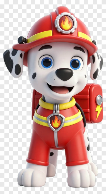 Cartoon Firefighter Dog PNG