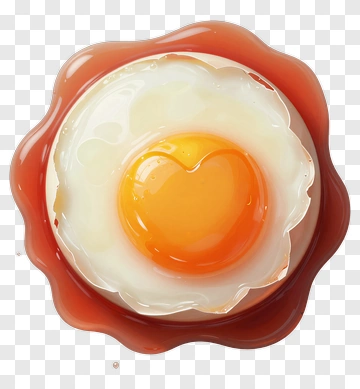 Fried Egg With Heart-Shaped Yolk PNG