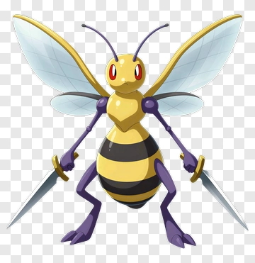 Cartoon Beedrill Character PNG