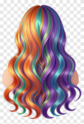 Colorful Wavy Hair PNG