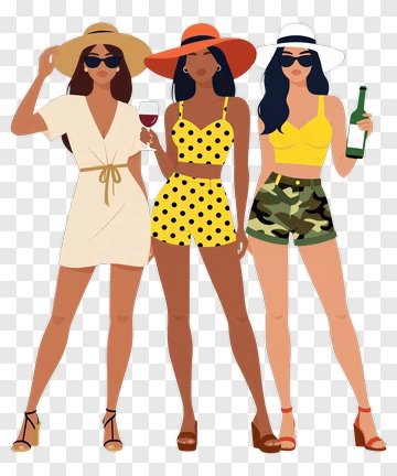 Fashionable Women In Summer Outfits PNG