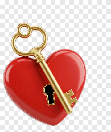 Heart Shaped Key With A Golden Key PNG