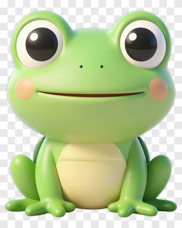 Cartoon Frog With Big Eyes PNG