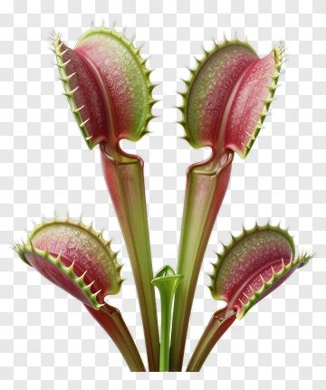 Venus Flytrap Plant With Open Lobes PNG