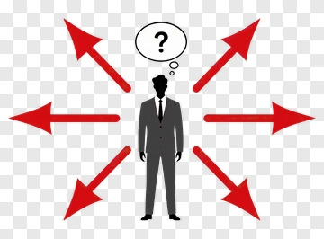 Businessman With Question Mark Thinking About Directions PNG