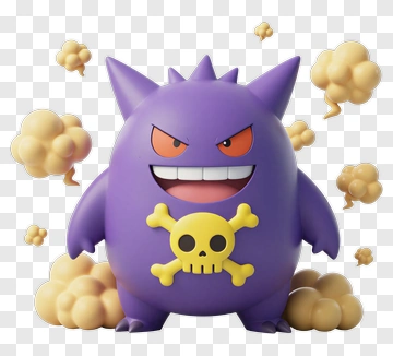 3D Gengar Character With Smoke Effects PNG