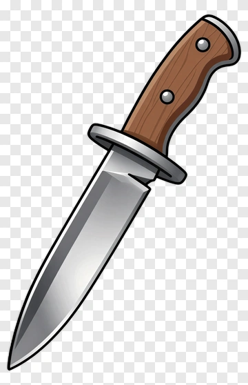 Cartoon Knife With Wooden Handle PNG