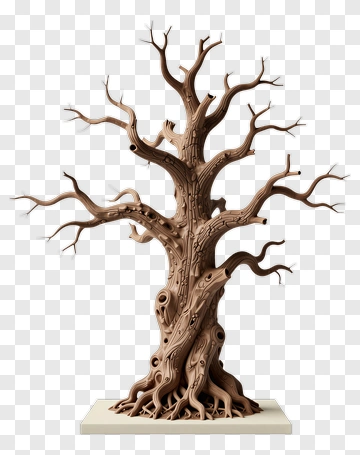 3D Tree With Twisted Branches PNG