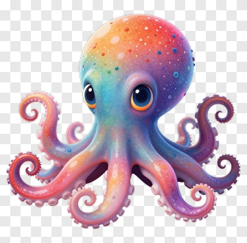 Colorful Cartoon Octopus PNG