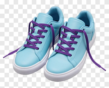 Blue Sneakers With Purple Laces PNG