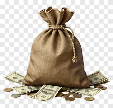 Money Bag With Cash And Coins PNG