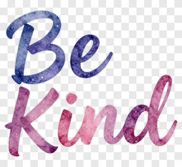 Be Kind Watercolor Text PNG