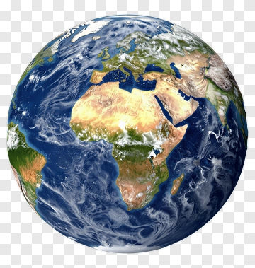 Earth Globe With Visible Continents And Oceans PNG