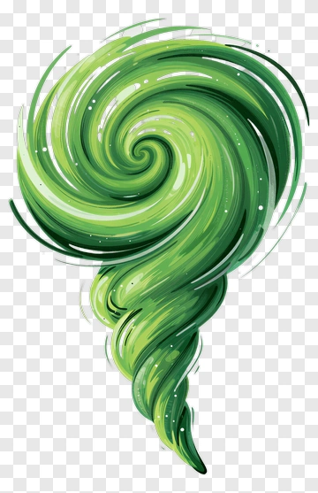 Swirling Green Abstract Design PNG