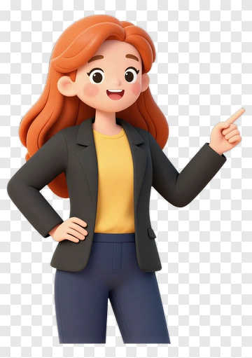 3D Woman Gesturing With A Smile PNG