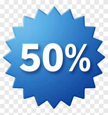 50% Discount Badge PNG