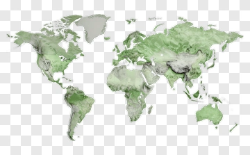 Green World Map PNG