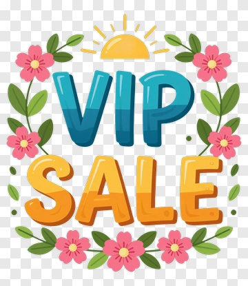 Vip Sale With Floral Decorations PNG