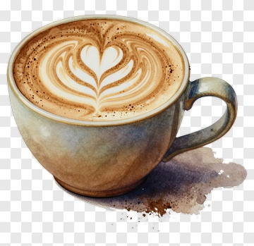 Coffee Cup With Latte Art PNG
