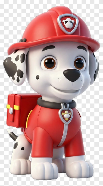 Cartoon Firefighter Dog With Red Helmet PNG