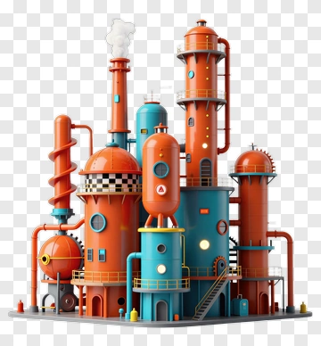 Colorful Industrial Factory PNG