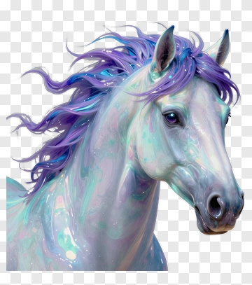 Magical Unicorn With Colorful Mane PNG