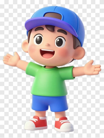 Cartoon Boy Smiling With Open Arms PNG