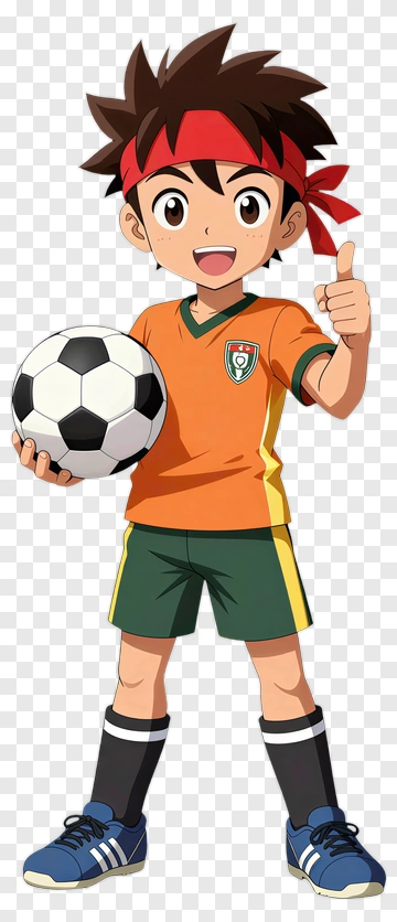 Cartoon Soccer Player Holding A Football PNG