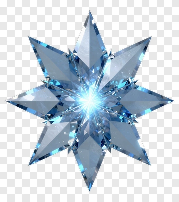 Blue Crystal Snowflake PNG