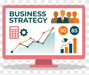 Business Strategy Presentation On A Computer Screen PNG