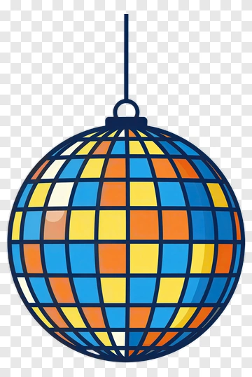 Colorful Disco Ball PNG