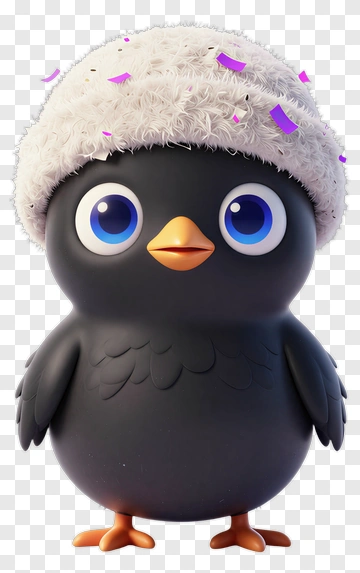 Cartoon Bird With A Festive Hat PNG