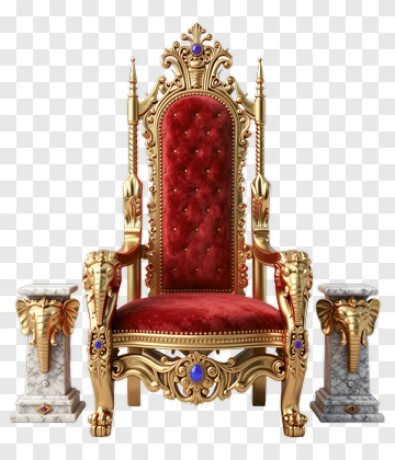 Luxurious Golden Throne With Red Upholstery PNG