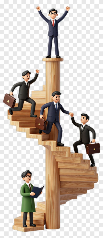 Business Team Climbing A Staircase PNG