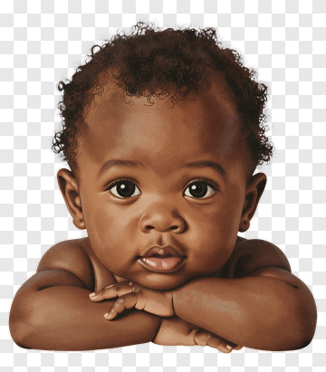 Cute Baby With Curly Hair Looking At The Camera PNG