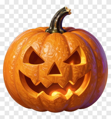 Halloween Pumpkin With Carved Face PNG