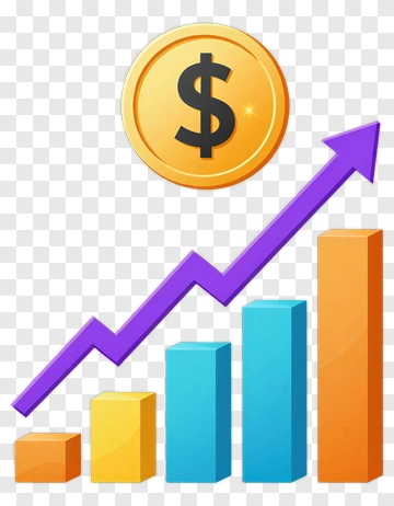 Financial Growth Chart With Dollar Coin PNG