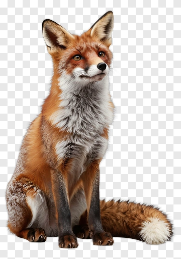 Realistic Fox Sitting PNG