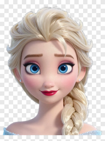 Elsa Character Portrait With Braid PNG