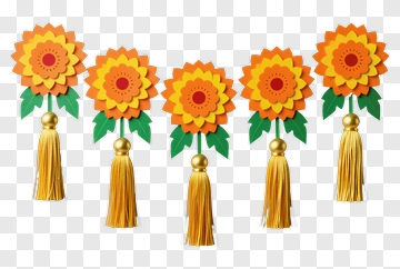 Colorful Paper Flower Decoration PNG