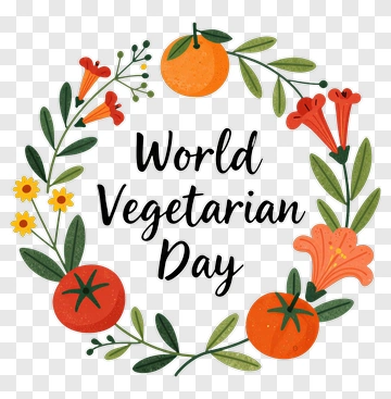 World Vegetarian Day Floral Wreath PNG