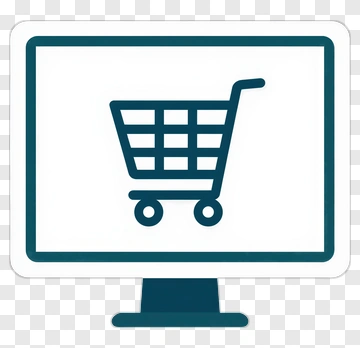 Shopping Cart Icon On Computer Screen PNG